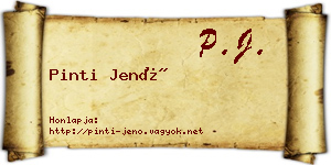 Pinti Jenő névjegykártya